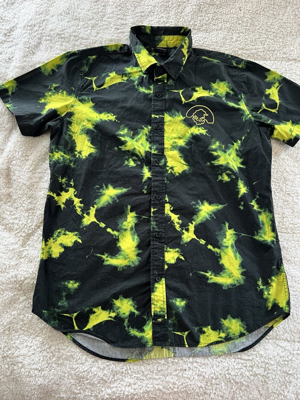 Disney Parks Our Universe Nightmare Oogie Boogie Bash Button Up Shirt Large